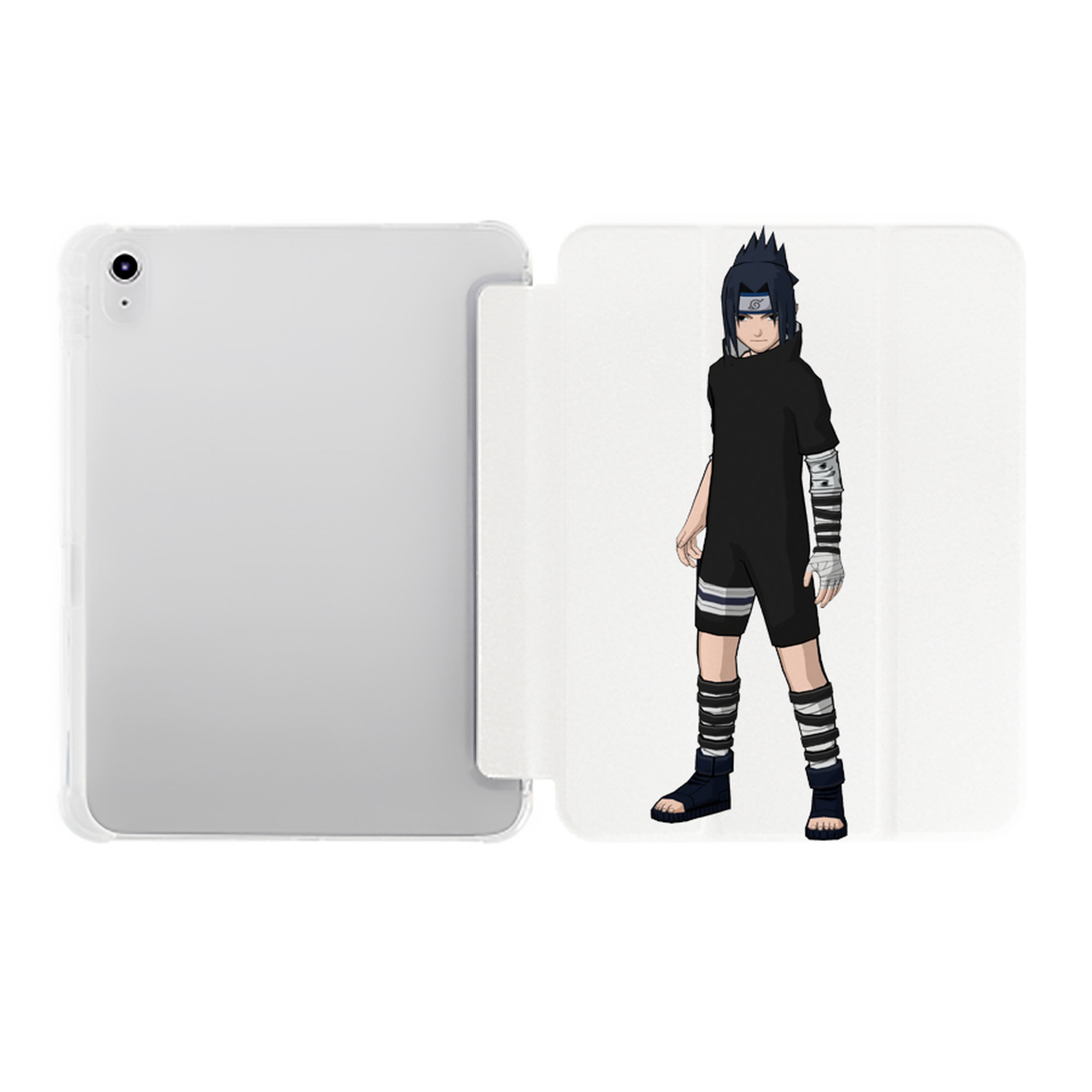 （画像用） NARUTO -ナルト- うちは サスケ Uchiha Sasuke IPad ケース ペン収納付き 三つ折りスタンド PUレザー×シリコン 対応機種9.5/10.5/10.9インチ